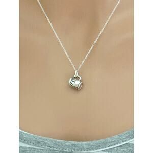 Sterling Silver 3D Coffee Mug Necklace
